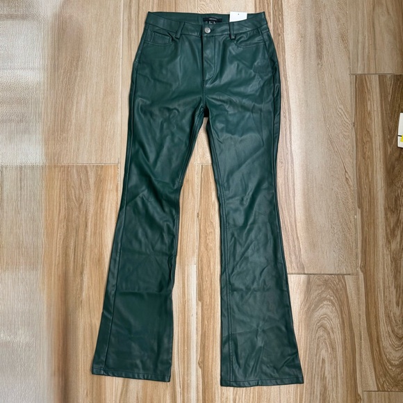 Forever 21 Pants - Forever 21 Dark Green Faux Leather Green Pants NWT Bootcut Size Medium Regular